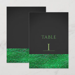 Limegrüne moderne glamouröse Pailletten-Tischnumme Einladung