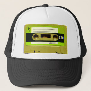Limegrünes Retro-Kassettenband Truckerkappe
