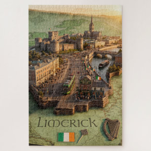 Limerick Irland 3D-Kartenillustration 1014 Teile J