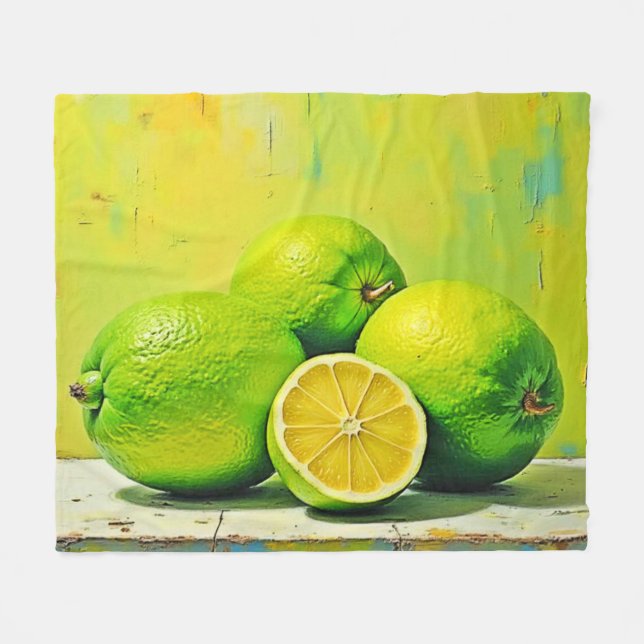 Limes helles Summer Pop Design Fleecedecke (Vorderseite (Horizontal))