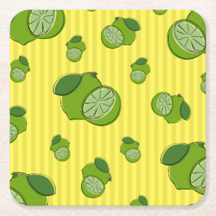 Limes Illustration Rechteckiger Pappuntersetzer