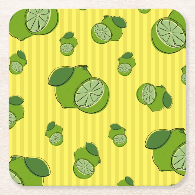 Limes Illustration Rechteckiger Pappuntersetzer (Vorderseite)
