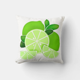 Limes | Limone Scheiben | Sonniges Zitrusmuster Kissen
