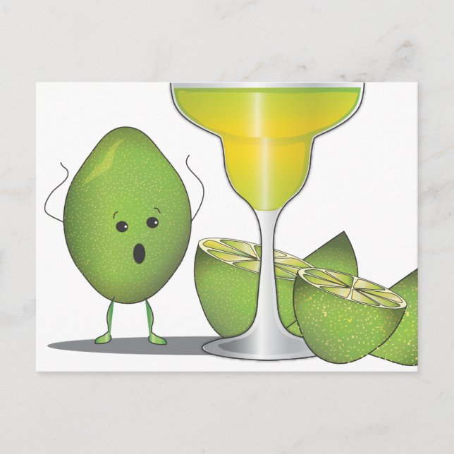 Limes Opfer für Margaritas Funny Postcard Postkarte (Vorderseite)