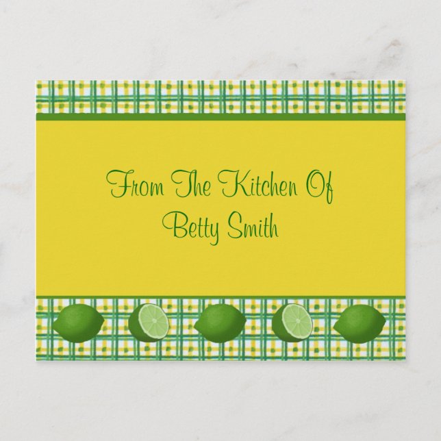 Limes-Rezept-Karte Postkarte (Vorderseite)