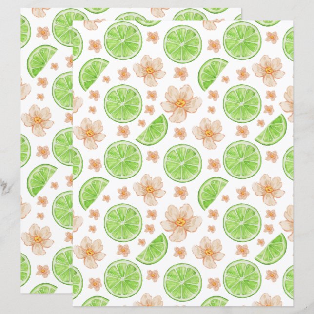 Limes Scrapbook Paper (Vorne/Hinten)