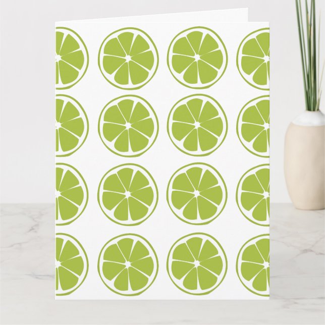 Limette Frucht Grüne Limette Muster Karte (Vorderseite)