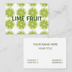 Limette Frucht Grünes Limettenmuster Visitenkarte