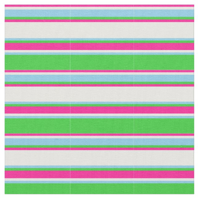 Limette Green, Sky Blue, Minze Cream & Deep Pink L Stoff (Nahaufnahme)