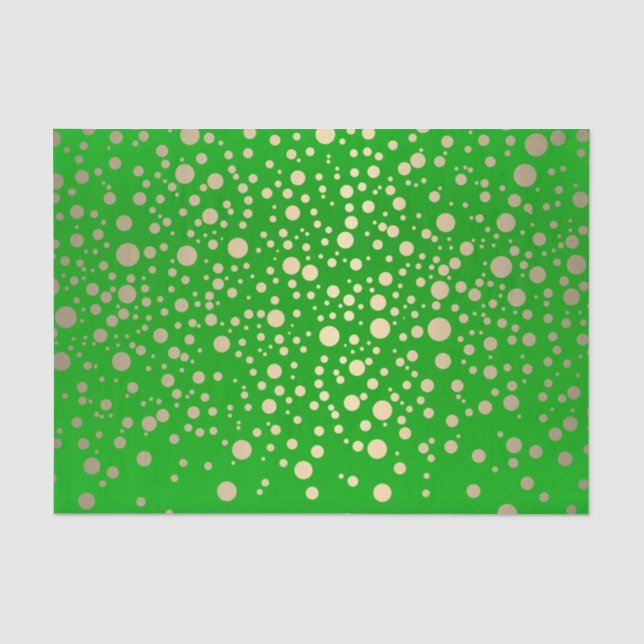 Limette Green und Metallic Gold Confetti Seidenpapier (Vorderseite)