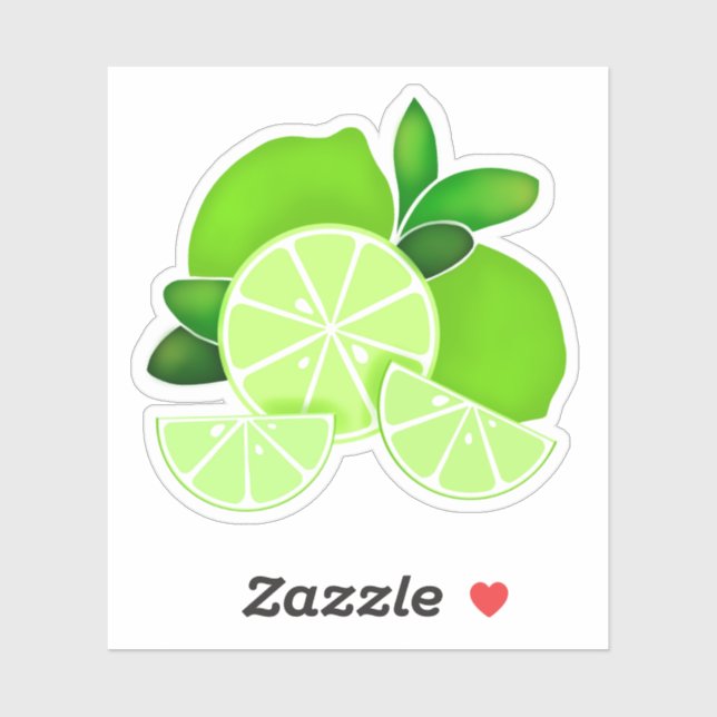 Limette | Limone Scheiben | Sonniges Zitrusmuster Aufkleber (Blatt)