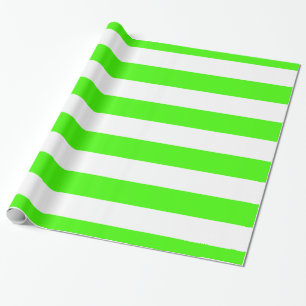 Limetten Grün, Weiße XL Streifen Muster Geschenkpapier