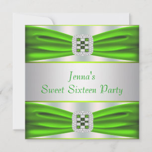 Limetten-Grüne Diamanten Sweet Sixteen Einladung