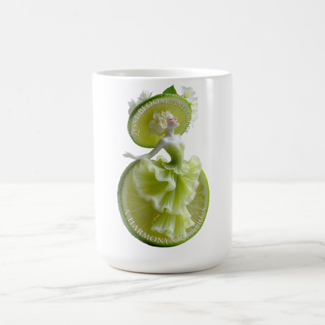 Limetten-Scheiben-Tänzer Kunst Langarm Kaffeetasse (Mittel)