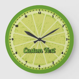 Limettenscheibe Große Wanduhr