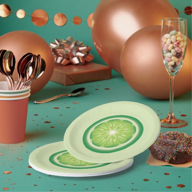 Limettenscheibe Pappteller (Multi)