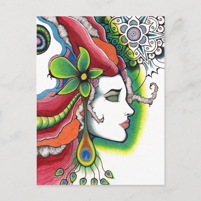 Limit Portrait moderne Kunst Postkarte (Vorderseite)