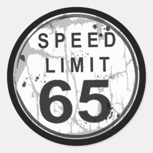 Limite de vitesse 65 Sticker Grungy