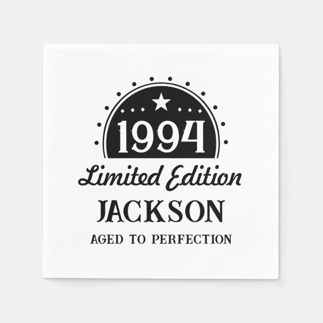 Limited Edition 30. Geburtstag Serviette (Vorderseite)