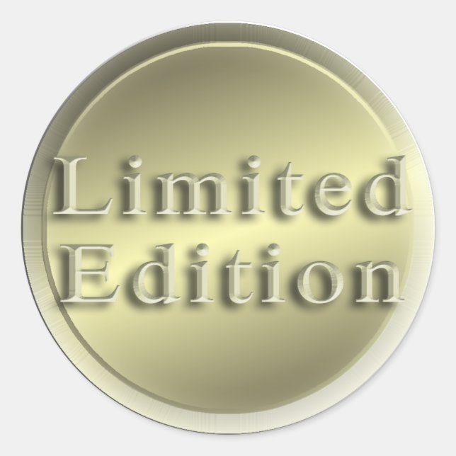 Limited Edition. Gold Runder Aufkleber (Vorderseite)