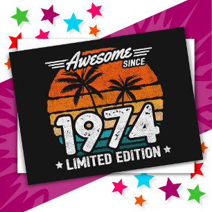 Limited Edition Retro Awesome seit 1974 Postkarte