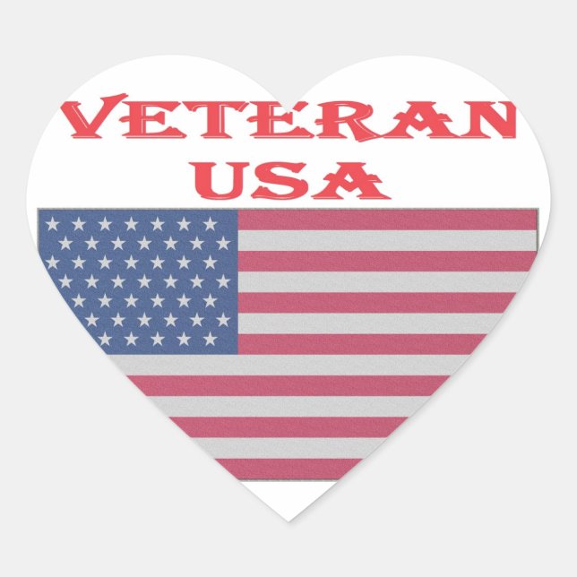 Limited Edition Veteran USA - VERKAUFEN FAST!! Herz-Aufkleber (Vorderseite)