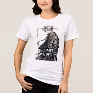 Limitierte Anime-Jungen-Grunge-Techwear-Streetwear Tri-Blend Shirt