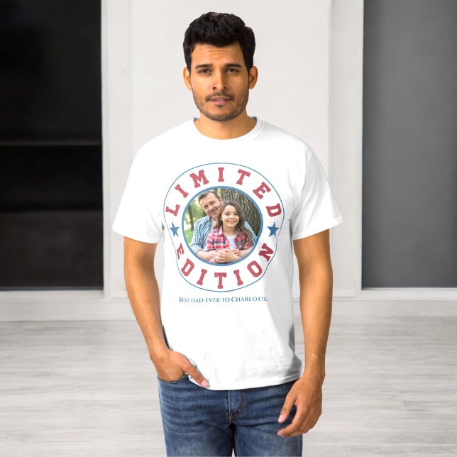 Limitierte Auflage Bestes Papa-Foto T-Shirt (best dad limited edition modern fun photo t-shirt)