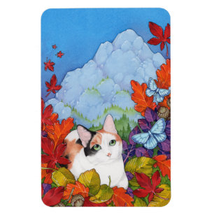 Limitless Autumn Nature Cat Rainbow Bridge Magnet