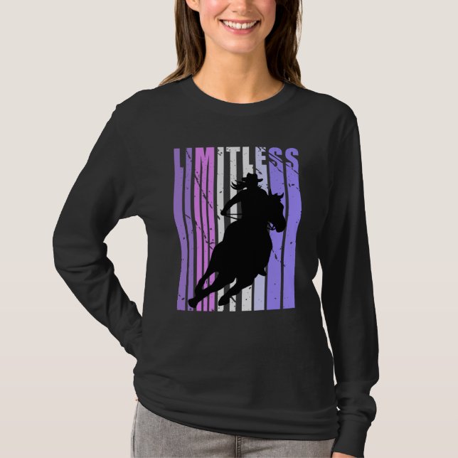 Limitless Purple Cowgirl Hat Cow Girls Rodeo Weste T-Shirt (Vorderseite)