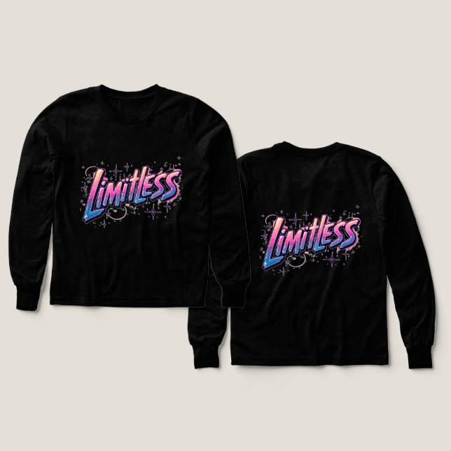 Limitloser T - Shirt - Fett inspirierendes Word-T- (Design Vorder- & Rückseite)