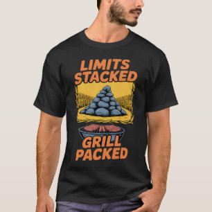 Limits Gestapelte Grill Gepackte Taubenjagd Jäger T-Shirt