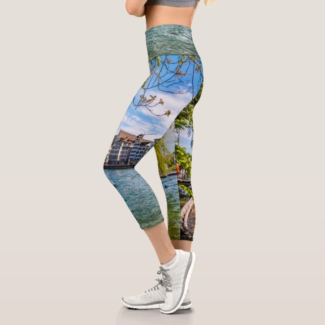 Limmat River, Zürich Capri Leggings (Links)