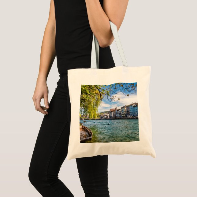 Limmat River, Zürich Tragetasche (Vorderseite (Produkt))