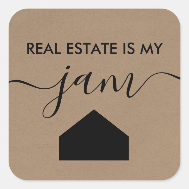 L'immobilier est ma confiture étiquette de cadeau, (Devant)