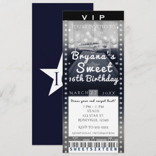 Limo in der Stadt Nacht VIP-Party-Ticket-Einladung Einladung