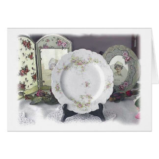 Limoges und rosa Rosen