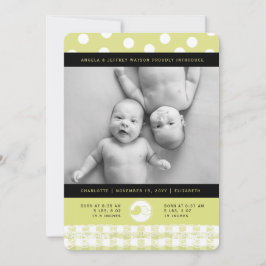 Limon Baby Birds Lace Twin Girls Geburtserklärung Ankündigung