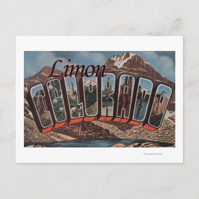Limon, ColoradoGroße BuchstabenszenenLimon, CO Postkarte (Vorderseite)
