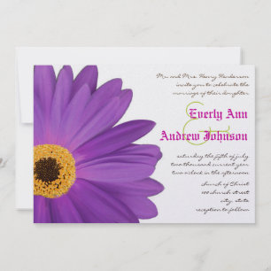 Limon & Fuchsia Gerber Daisy Wedding Einladung