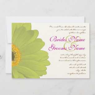 Limon & Fuchsia Gerber Daisy Wedding Einladung