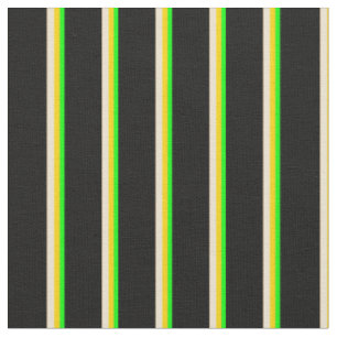 Limon, gelb, beige und schwarz Muster der Streifen Stoff