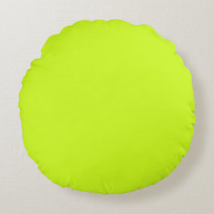 Limon gelb (Vollfarbe) Rundes Kissen