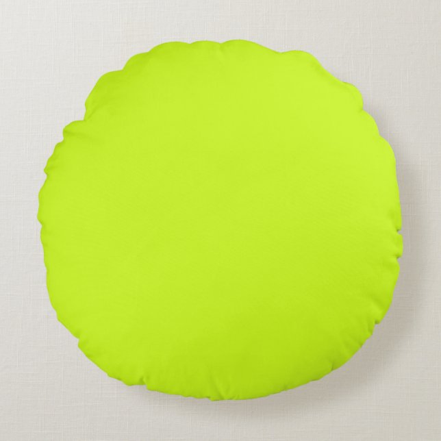 Limon gelb (Vollfarbe) Rundes Kissen (Vorderseite)