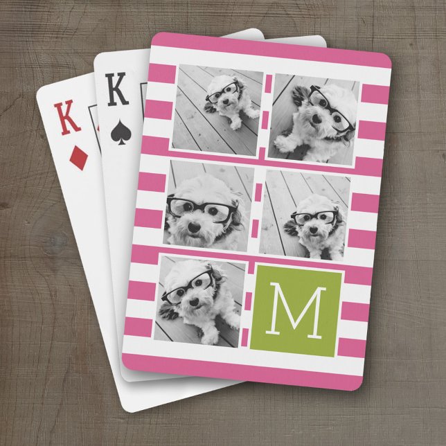 Limon gestrichene, rosa, benutzerdefinierte Monogr Spielkarten (Personalized Playing Cards)