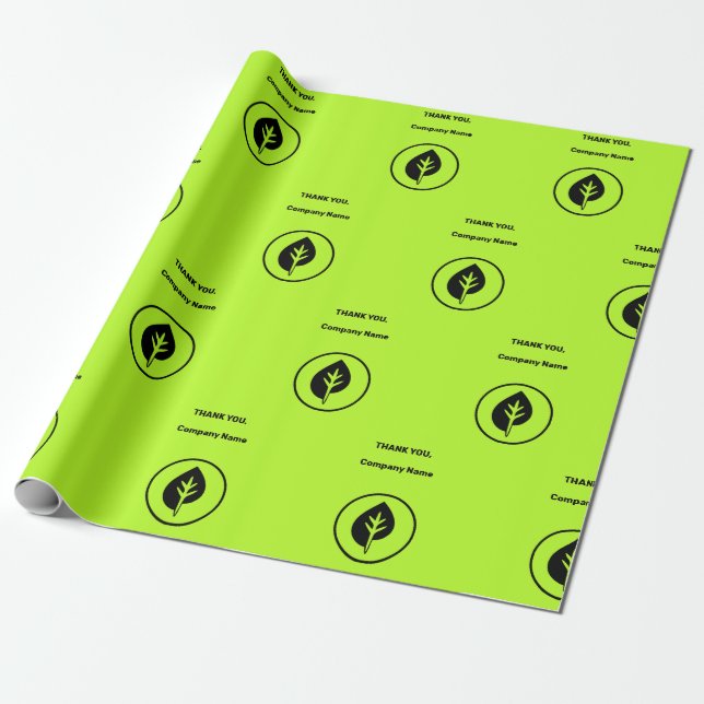 Limon-grün-Logo und Vielen Dank Firmenname Geschenkpapier (Ungerollt)