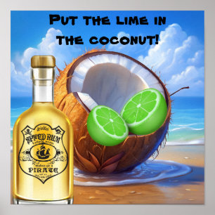 Limon-, Kokosnuss- und Rumposter Poster