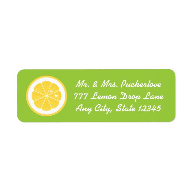Limon Lemon Heart Rücksendeadressen-Aufklebers Sti (Vorne)