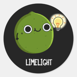 Limon-light Funny Fruit Limon Pun Dark BG Runder Aufkleber