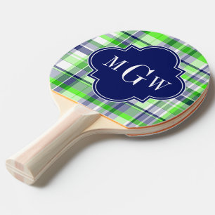 Limon, Marine, Welpe Madras Quatrefolienmonogramm Tischtennis Schläger